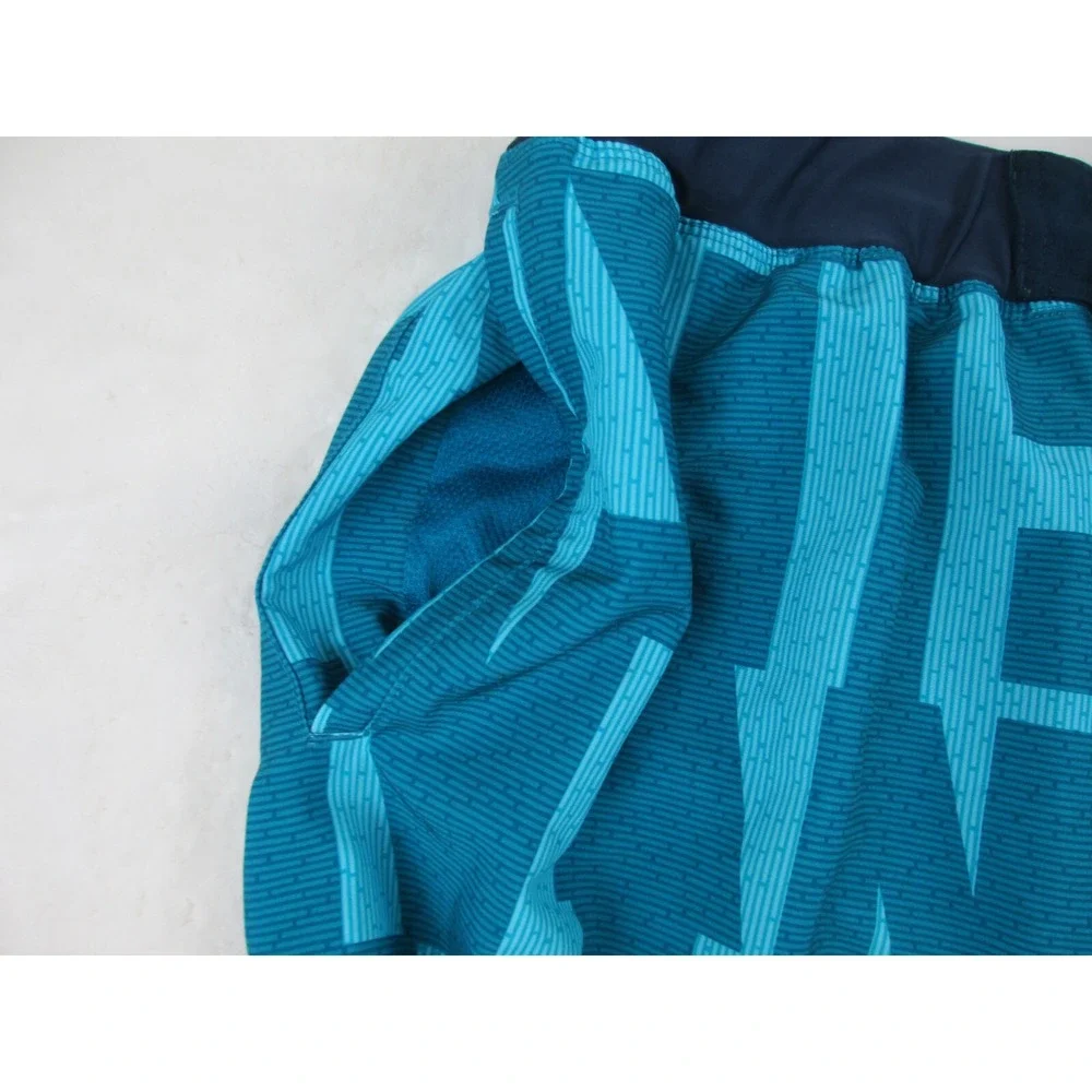 Nike Swim Trunks‎ Mens 2XL XXL Blue Swoosh Lined All Over Print Swim Shorts*
